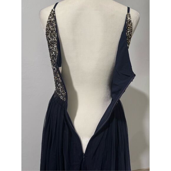 BHLDN NWOT Avery navy sequin covered bodice with frothy tulle skirt dress 4 - Picture 5 of 8